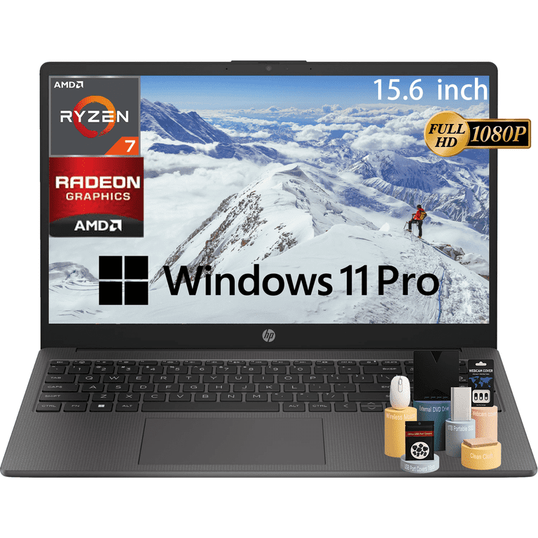 HP 255 G10 FHD Business Laptop, AMD Ryzen 7730U, 16GB RAM