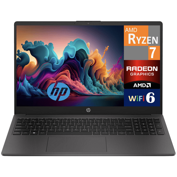 HP 255 G10 15.6" FHD Business Laptop, AMD Ryzen 7 7730U, 64GB RAM, 2TB PCIe SSD,Webcam, Wi-Fi 6, HDMI, Windows 11 Pro