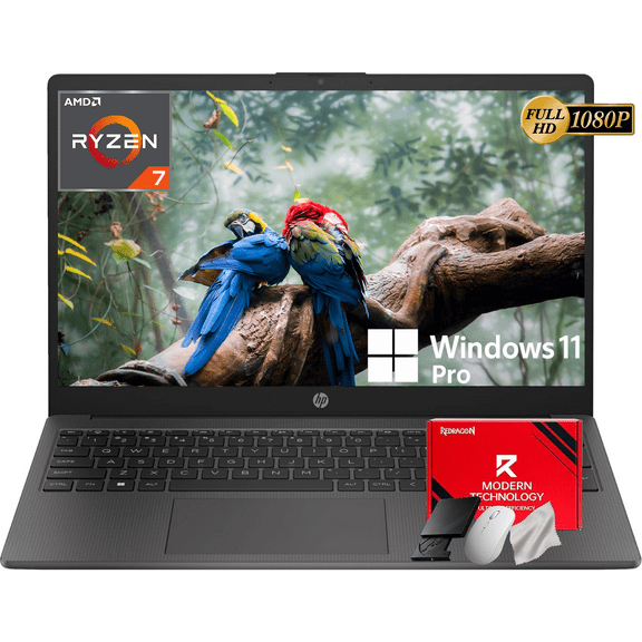 HP 255 G10 15.6" FHD Business Laptop, AMD Ryzen 7 7730U, 64GB RAM, 2TB PCIe SSD, Webcam, Wi-Fi 6, HDMI, Windows 11 Pro