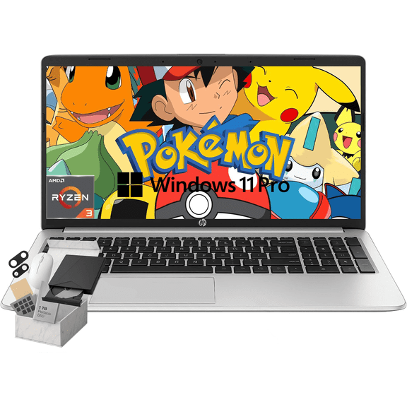 HP 255 G10 15.6" Full HD Laptop for Home or Work, Ryzen 3 7330U, 16GB RAM, 512GB SSD, Wi-Fi 6, Windows 11 Pro