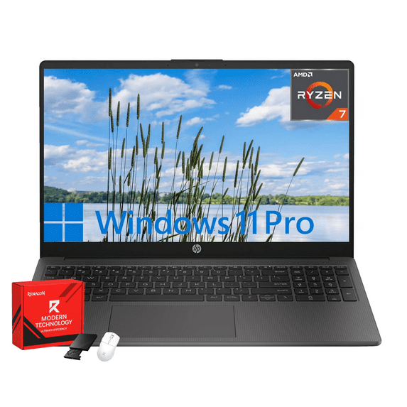 HP 255 G10 15 Business Laptop, AMD Ryzen 7 7730U, 15.6" Full HD Display, 32GB RAM, 1TB SSD, AMD Radeon Graphics, Numeric Keypad, Windows 11 Pro