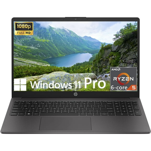 HP 255 G10 Business Laptop, 15.6" FHD Display, 6-core AMD Ryzen 5 7530U Processor, 64GB RAM, 4TB SSD, Wi-Fi 6, USB-C, HDMI, Webcam, Windows 11 Pro, Gray