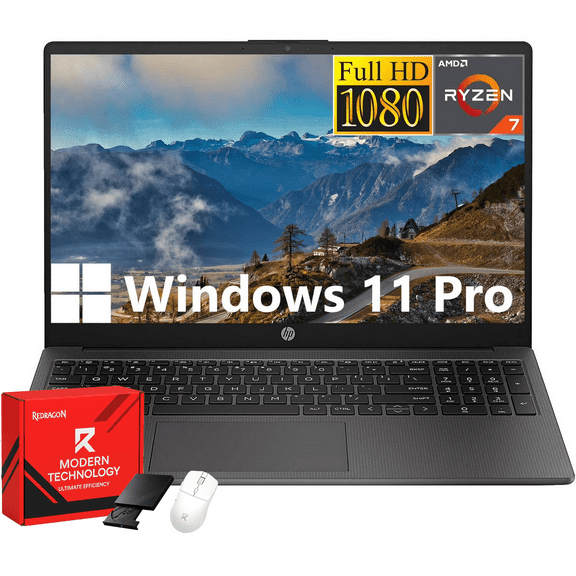 HP 255 G10 Business Laptop, AMD Ryzen 7 7730U, 15.6" FHD Display, 64GB DDR4, 2TB SSD, Numeric Keypad, Wi-Fi 6, Webcam, Bluetooth, Windows 11 Pro