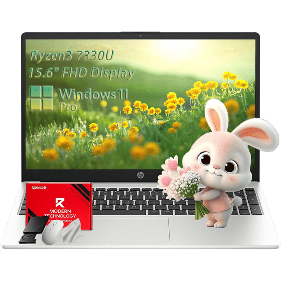HP 255 G10 Business Laptop Computer - 15.6" FHD IPS Display• AMD Ryzen 3 7330U (up to 4.3 GHz) • Wi-Fi 6 • Windows 11 Pro • Ai Copilot • Silver(16GB RAM, 1TB SSD)