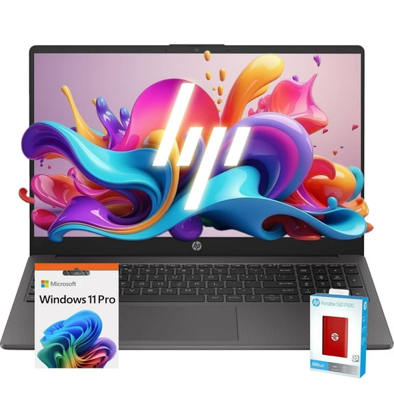 HP 255 G10 Laptop for Business or Fun, Ryzen 5 7530U CPU (Beat Ultra 7 164U), 64GB RAM, 2.5TB SSD (2TB SSD withHP 512GB P500 Portable SSD), 15.6" Full HD, Fast Wi-Fi 6, HDMI, Type-C, Windows 11 Pro