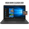 thumbnail image 1 of HP 255 G7 15 Business Laptop Computer 15.6" FHD Anti-Glare Display AMD Ryzen 3 3200U 8GB RAM 512GB SSD AMD Radeon Vega 3 Graphics Card Reader WiFi5 Win10 Pro Black, 1 of 6