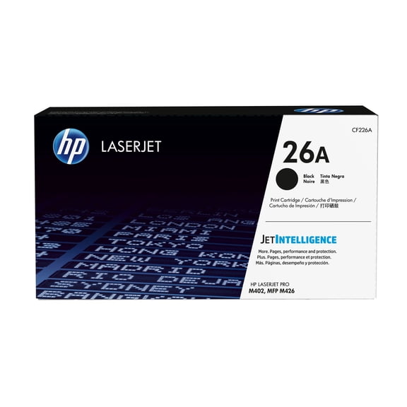 HP 26A Black Original LaserJet Toner Cartridge, ~3,100 pages, CF226A
