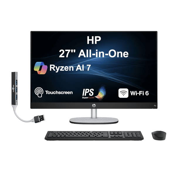 HP 27, 27" FHD, 32GB RAM, 1TB SSD, w/usb port expander