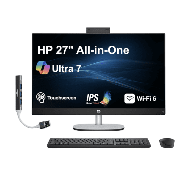 HP 27, 27" FHD, 32GB RAM, 1TB SSD, w/usb port expander