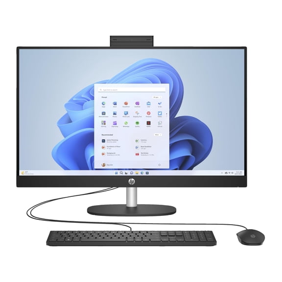 HP 27 FHD IPS AIO PC (Intel 12-Core Ultra 7 255U CPU, 32GB DDR5 RAM, 2TB NVMe SSD, Windows 11 Pro, HDMI, RJ45, WiFi 6 + BT 5.4, FHD Webcam, Wireless KB+Mouse) - All in One TouchScreen Business Deskto