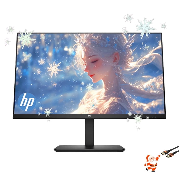 HP 27" IPS LED FHD Monitor - BUILT-IN DUAL 2W SPEAKERS - 100Hz - HDMI, DisplayPort, VGA - Series 2025 office monitor - Eye Ease with Eyesafe Certification, Black, w/HDMI