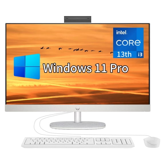 HP 27 inch All-in-One Desktop PC, Intel Core i3-1315U, 8GB RAM, 256GB SSD, Windows 11 Pro, 27-cr0000t