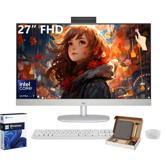 HP 27-inch All-in-One Desktop PC • 64GB RAM • 2TB SSD • Intel Core Ultra 7-155U • FHD Touchscreen Display • Windows 11 Pro • Business AIO for Everyday Use