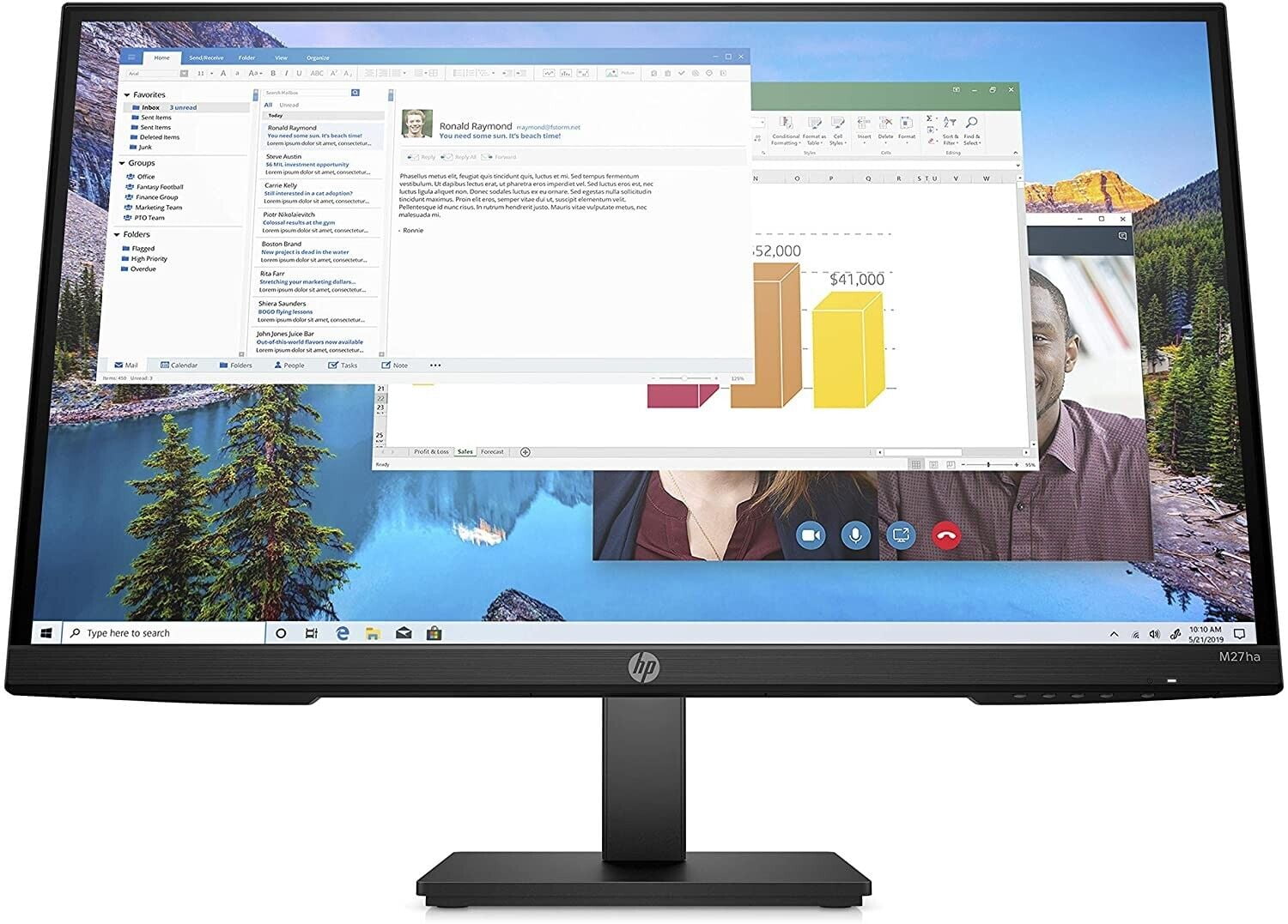 HP 27h Full HD Monitor - 27-inch IPS Panel - 75Hz Rate - Built-in ...