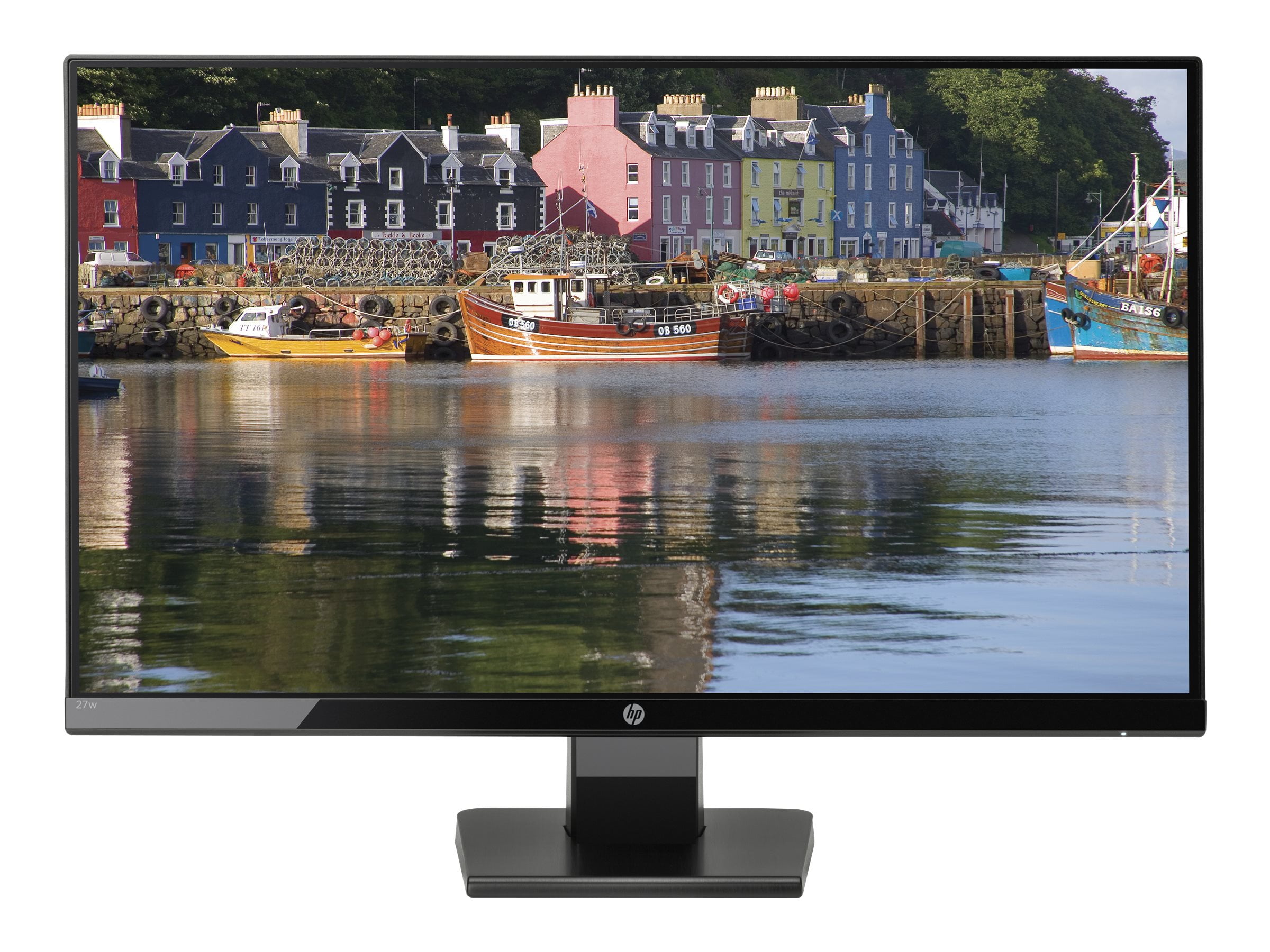 HP 27w - LED monitor - 27" - 1920 x 1080 Full HD (1080p) @ 60 Hz - IPS - 250 cd/m�� - 1000:1 - 5 ms - HDMI, VGA - black onyx