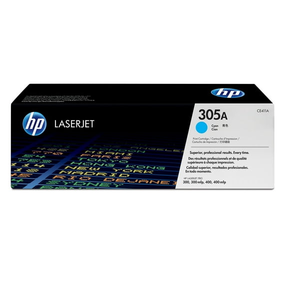 HP 305A Cyan Original LaserJet Toner Cartridge, ~2,600 pages, CE411A