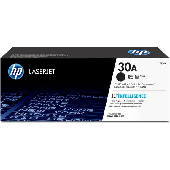 HP 30A Black Original LaserJet Toner Cartridge, ~1,600 pages, CF230A