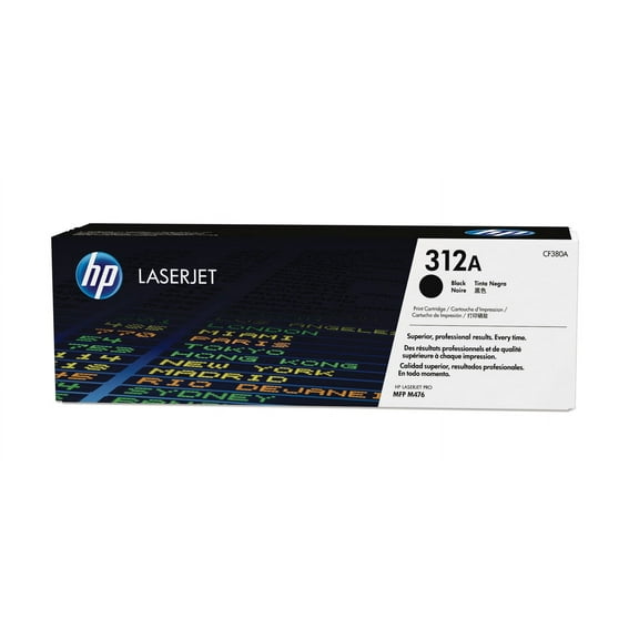 HP 312A Black LaserJet Toner Cartridge, ~2,280 pages, CF380A
