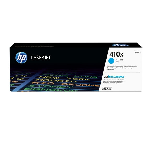 HP 410X High Yield Cyan Original LaserJet Toner Cartridge, ~5,000 pages, CF411X