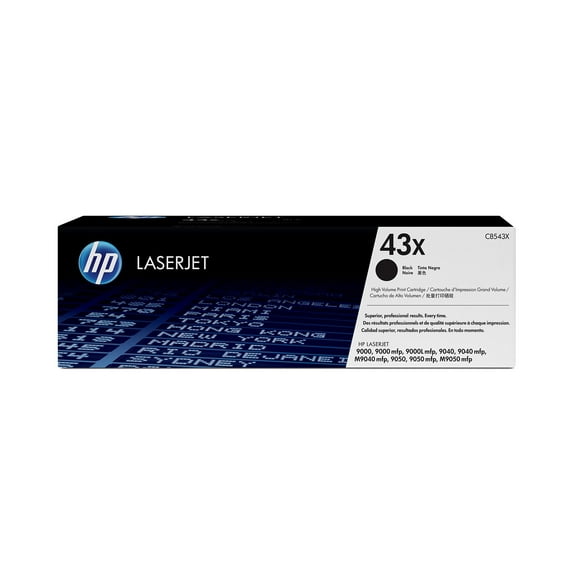 HP 43X High Yield Black Original LaserJet Toner Cartridge, ~30,000 pages, C8543X