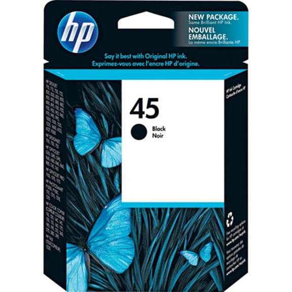 HP 45 Black Original Ink Cartridge (51645A)
