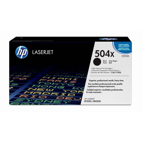 HP 504X High Yield Black Original LaserJet Toner Cartridge, ~10,500 pages,. Sold without manufacturer warranty