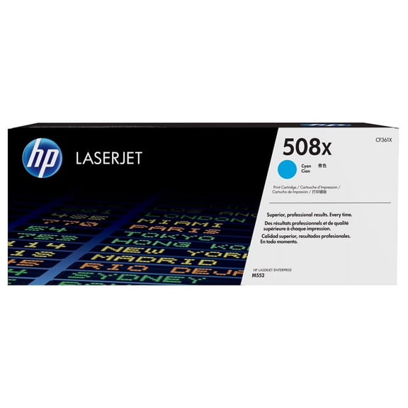 HP 508X High Yield Cyan Original LaserJet Toner Cartridge, ~9,500 pages, CF361X
