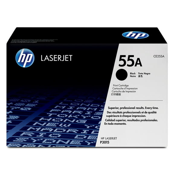 HP 55A Black Original LaserJet Toner Cartridge, ~6,000 pages, CE255A