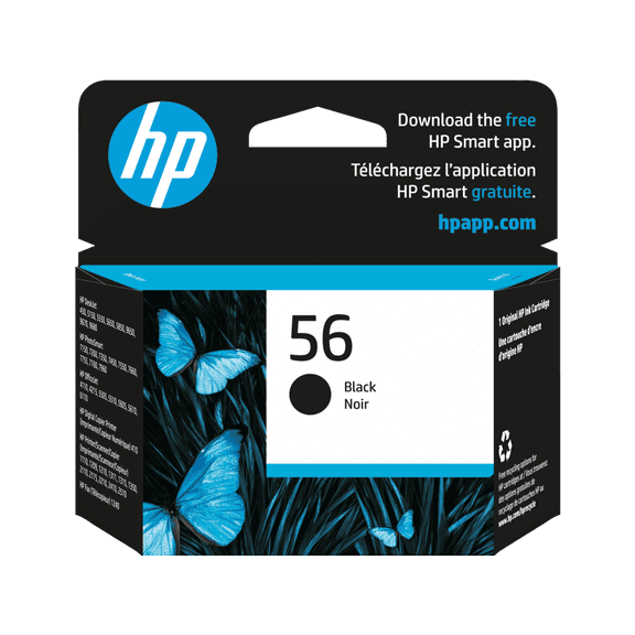HP 56 Black Original Ink Cartridge, ~520 pages, C6656AN#140