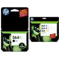 thumbnail image 1 of HP 564 3-pack Cyan/Magenta/Yellow Original Ink Cartridges w/Photo Paper and Extra Black Ink, 1 of 3