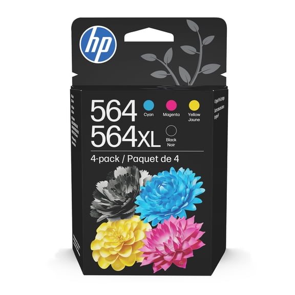HP 564 CMY/564XL Blk Ink Crtg Combo 4-Pk
