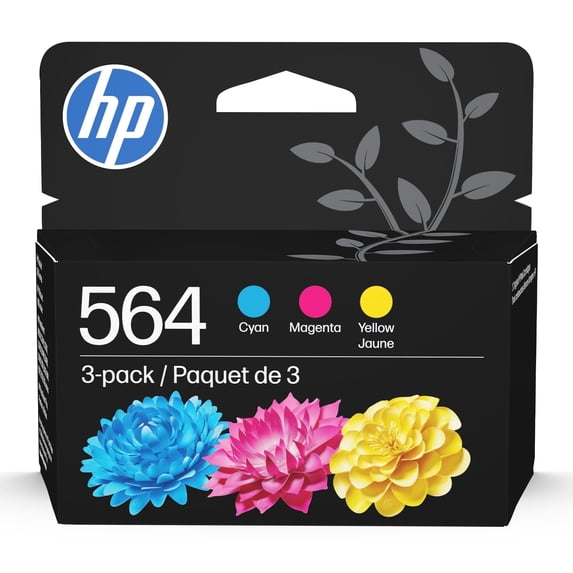 HP 564 Cyan Magenta Yellow Original Ink Cartridges N9H57FN 3-pack Photosmart 5520 (Sold without manufacturer warranty)