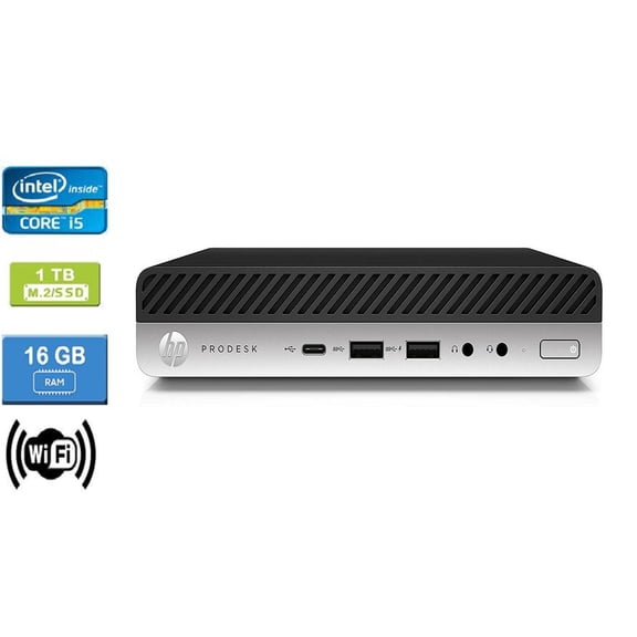 HP 600 G4 MINI Intel Core i5-8600T 2.30 GHz, 16GB, M.2/1TB SSD, Win 10 Pro
