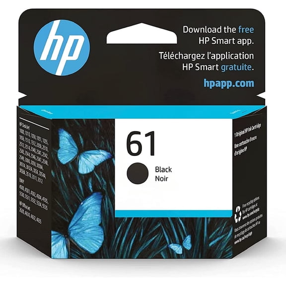 HP 61 Black Ink Cartridge Printers Works with DeskJet 2050, 2540, 3000, 3050, 3510; Envy 4500, OfficeJet 2620, 4630 CH561WN (Sold Without Manufacturer Warranty)