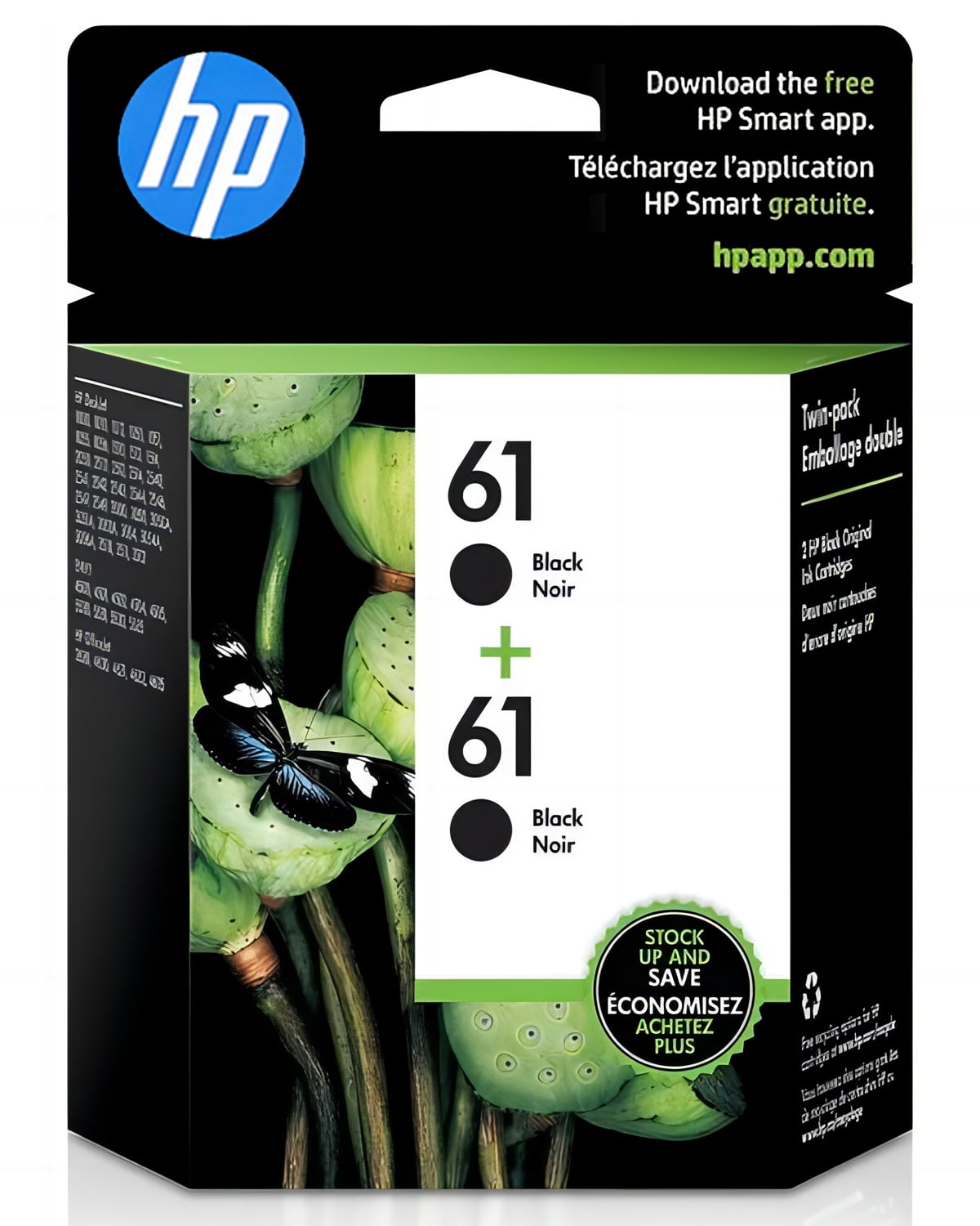 HP 61 Original Ink Cartridges HP Printer Ink 61 Black 2 Pack CZ073FN Hp 61 original ink cartridges hp printer ink 61 black 2 pack cz073fn