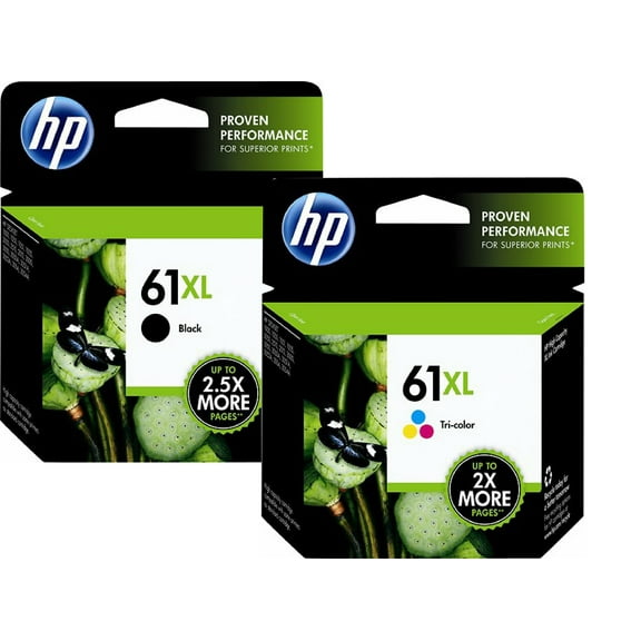 HP 61XL Combo-pack - 2-pack - High Capacity - black, color (cyan, magenta, yellow) - original - ink cartridge - for Deskjet 10XX, 15XX, 2050A J510, 25XX, 35XX; Envy 45XX, 55XX; Officejet 2620, 46XX