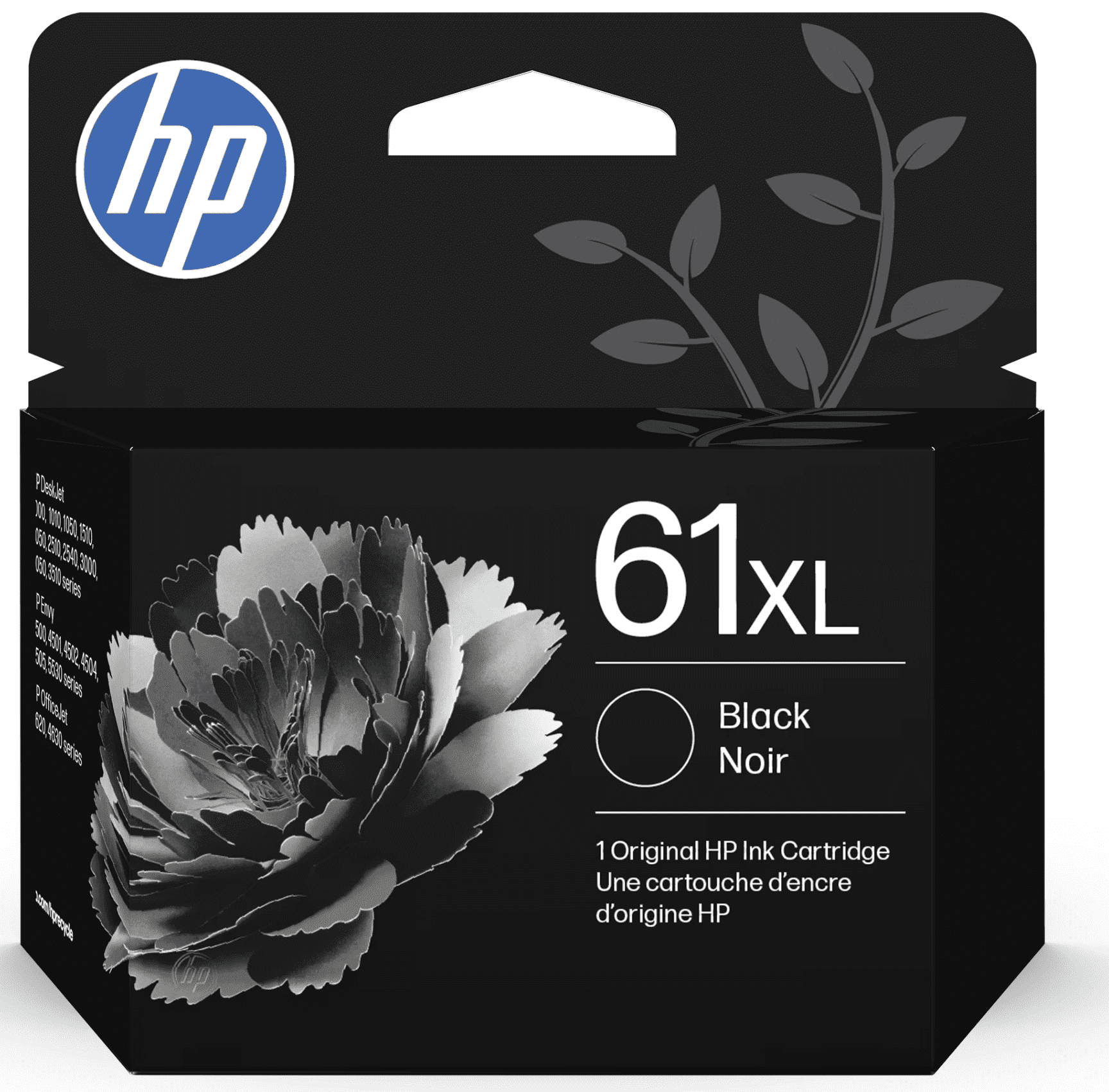 HP 61XL High Yield Black Ink Cartridge; Works with DeskJet 1000, 1010, 1050, 1510, 2050, 2510, 2540, 3000, 3050, 3510; Envy 4500, 5530;(Sold without Manufacturer Warranty)