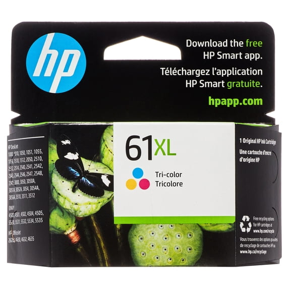 HP 61XL (CH564WN) Tri-Color Printer Cartridge, 1 Pack Approximately 300 Pages