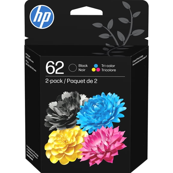 HP 62 Tri-Clr/Blk Ink Crtg Combo 2-Pack