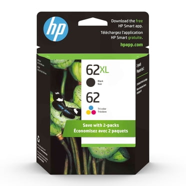 HP 62XL High Yield Ink Cartridges Combo Pack - Black & Tri-Color Original F6U02BN