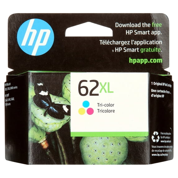 HP 62 Tri-Color Printer Cartridge, 1 Pack Approximate 415 Pages