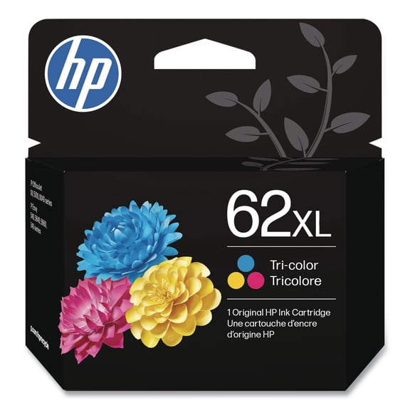 HP 62 Tri-Color Printer Cartridge, 1 Pack Approximate 415 Pages