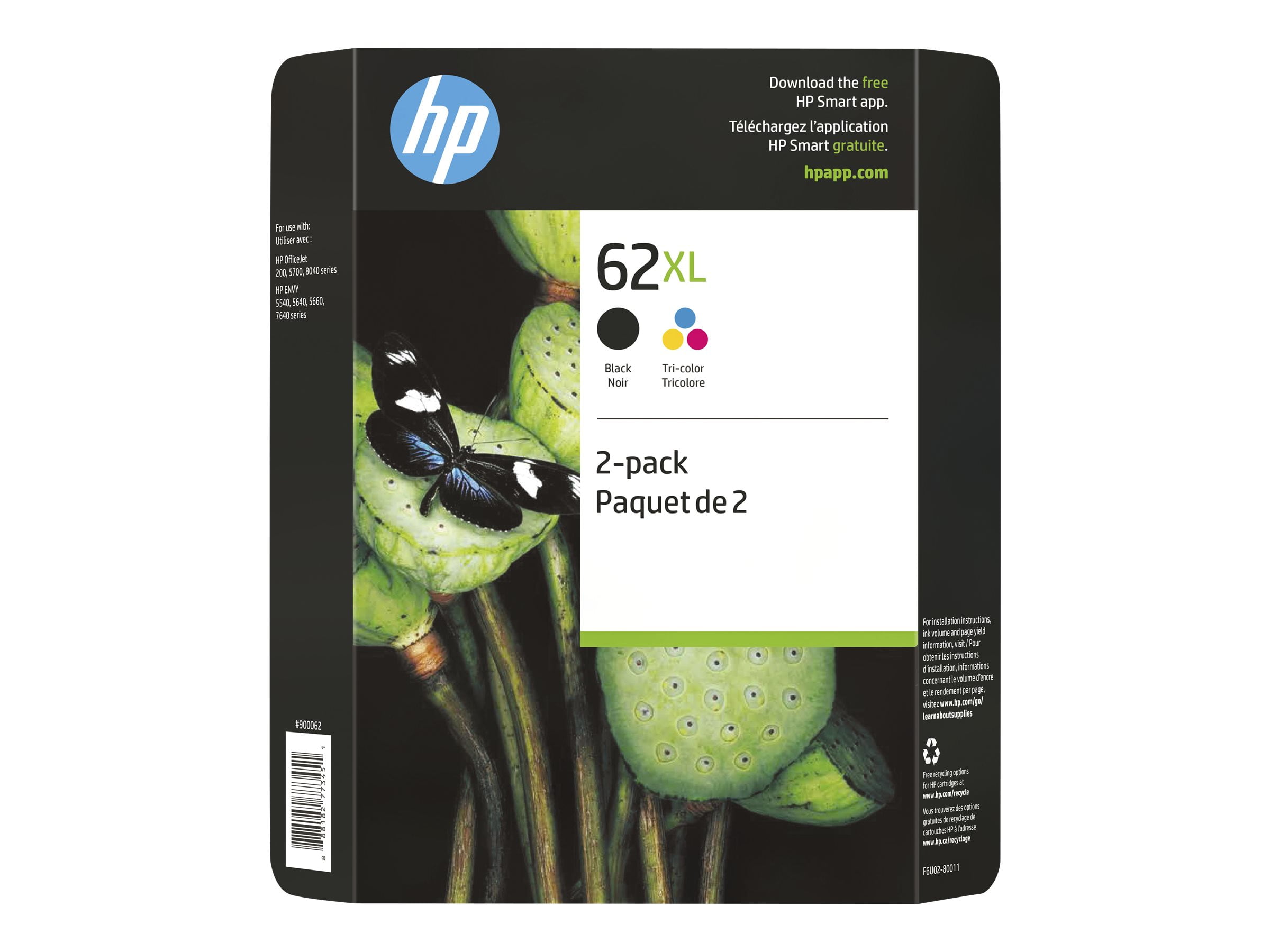 HP 62XL High-Capacity Ink Cartridge, Black & Tri-Color Combo HP 62XL High-Capacity Ink Cartridge, Black & Tri-Color Combo