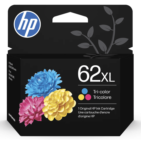 HP 62XL Tri-Color High-Yield Ink Cartridges | Works with Printer Series: Envy 5540, 5640, 5660, 7640, OfficeJet 5740, 8040, OfficeJet Mobile 200, 250 |(Sold without Manufacturer Warranty)
