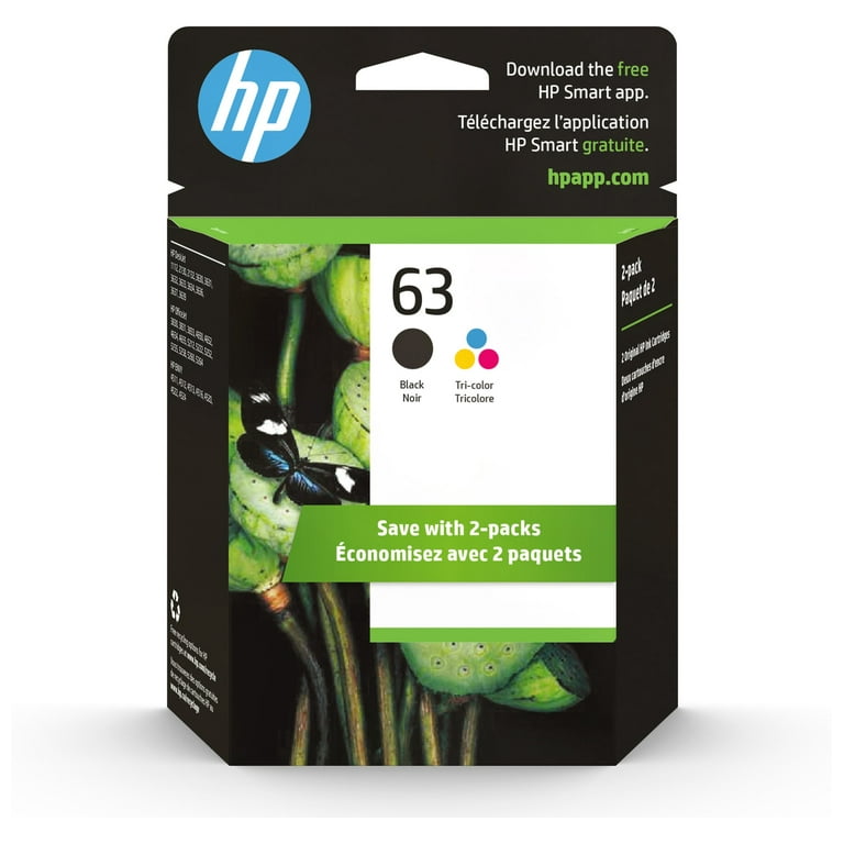 HP 63, (L0R46AN) 2-pack Black/Tri-Color Original Ink Cartridges HP 63, (L0R46AN) 2-pack Black/Tri-Color Original Ink Cartridges