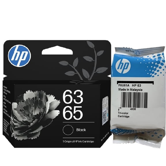 HP 63/65 Black and 63 Tri-Color Ink Cartridge Combo (B7RT3AA F6U61A) Works AMP; DeskJet 1100, 2100, 2600, 3600; Envy 4500, 5000; (Sold without Manufacturer Warranty)