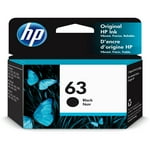 HP 63 Black Ink Cartridge for HP Printers | Works with Printer Series: DeskJet 1112, 2130, 3630; ENVY 4510, 4520; OfficeJet 3830, 4650, 5200 | Eligible for Instant Ink | F6U62AN