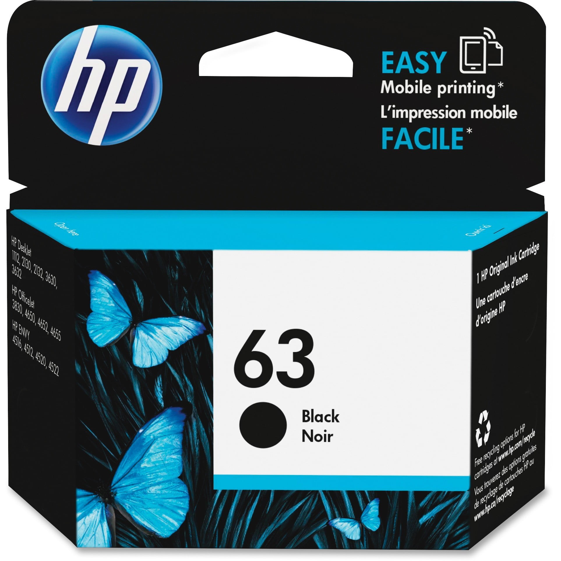 HP - Hp 63, (f6u62an) Black Original Ink Cartridge