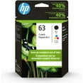 thumbnail image 1 of HP 63 Black and Color Ink Cartridges (‎L0R46AN#140) Combo, 1 of 5