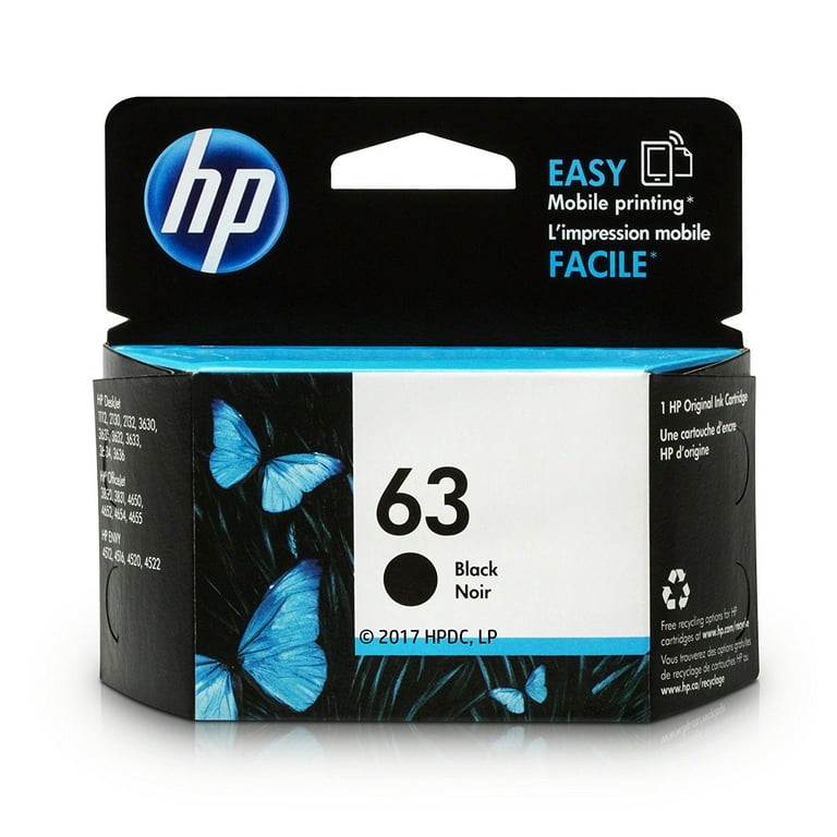HP 63 Original Black Ink Cartridge (F6U62AN) for Deskjet, Envy